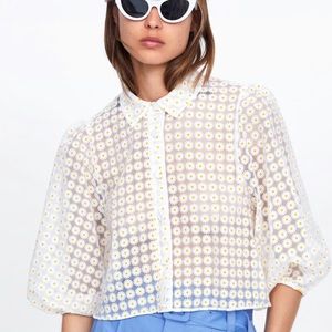 Zara Sunflower Sheer Blouse